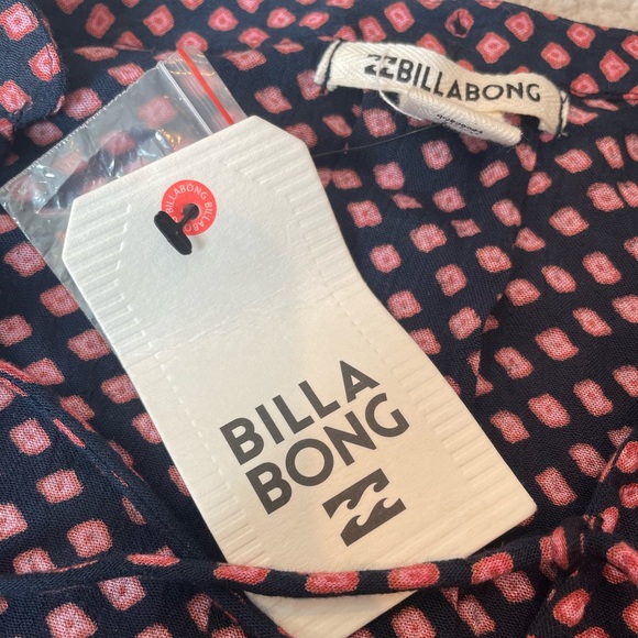 Billabong NWT finding happiness blouse size small pink and black top peasant - Picture 4 of 4